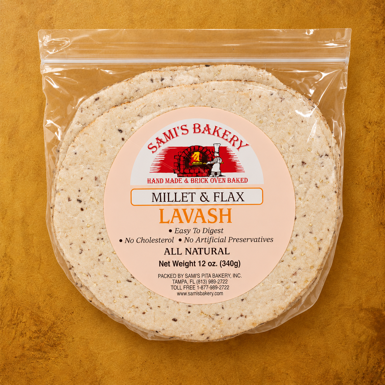LAVA BRM1.3 1箱 50包×2 Millet & Flax Lavash | High Fiber – Sami's Bakery