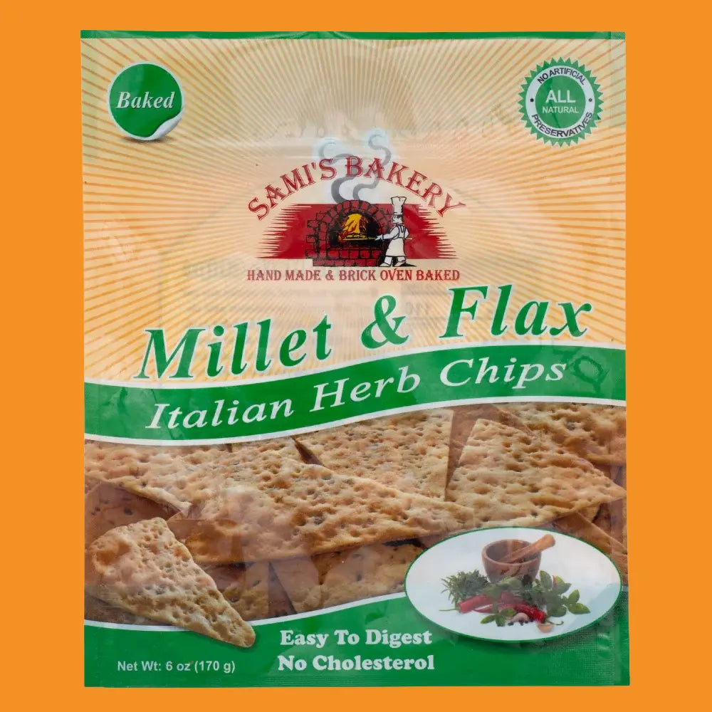 Millet and Flax Italian Herb Chips
