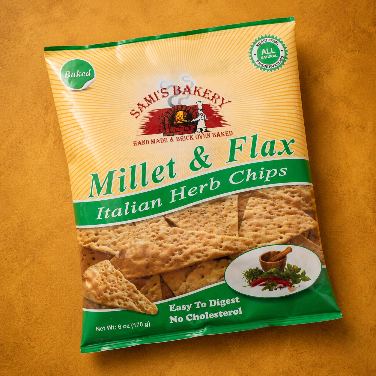 Millet and Flax Italian Herb Chips