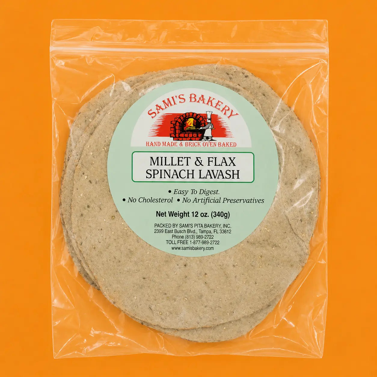 Millet and Flax Spinach Lavash