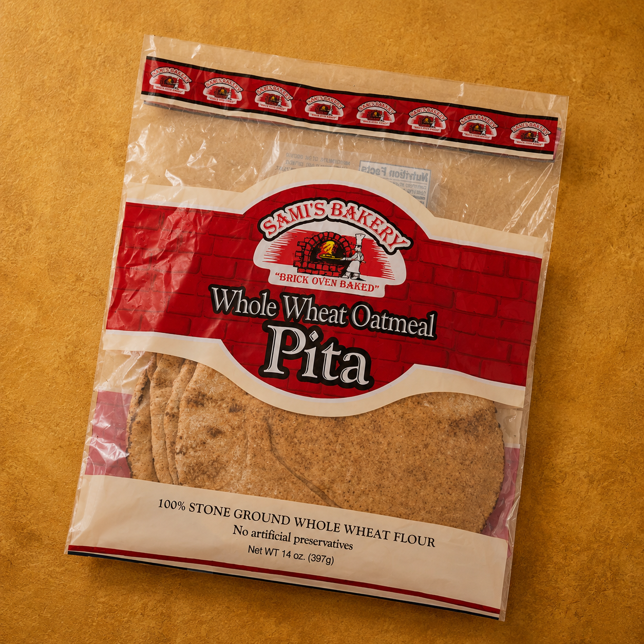 Whole Wheat Oatmeal Pita Bread
