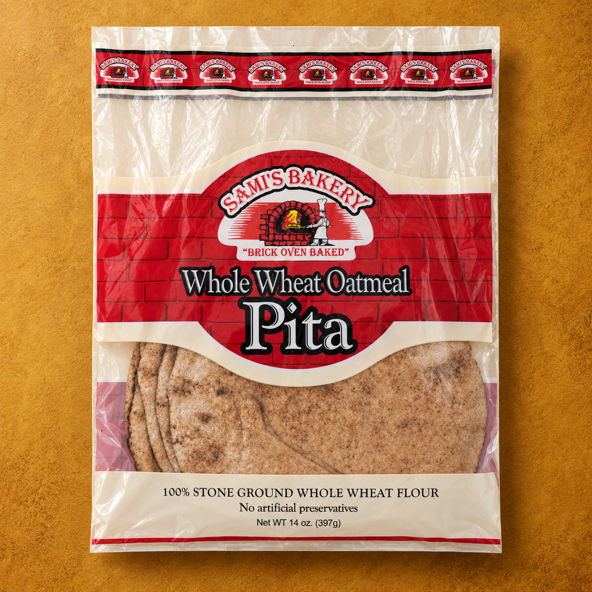 Whole Wheat Oatmeal Pita Bread